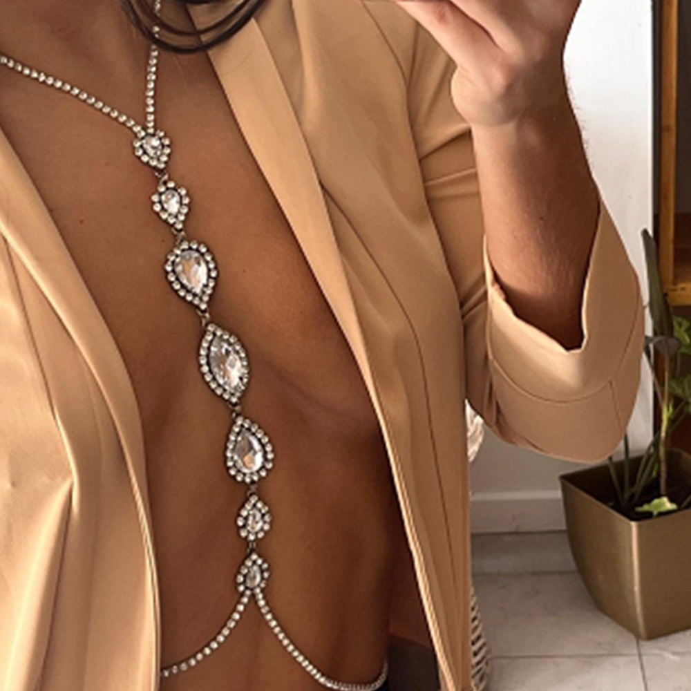 Women Accessories Dropshipping - สร้อยคอแฟชั่นเซ็กซี่หยดน้ำโซ่คาดหน้าอกสำหรับผู้หญิงสุดหรูสายสร้อยประดับพลอยเทียมสายโซ่สำหรับปาร์ตี้เอวเครื่องประดับของขวัญ