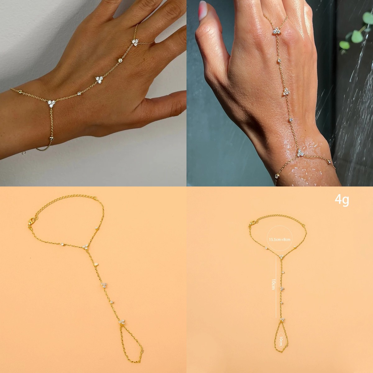 Women Accessories In Amazon - สร้อยข้อมือคริสตัลแบบไร้นิ้วสำหรับอเมซอน – เครื่องประดับหลังมือทรงเรขาคณิตแบบมินิมอล, เครื่องประดับสำหรับงานปาร์ตี้แฟชั่น
