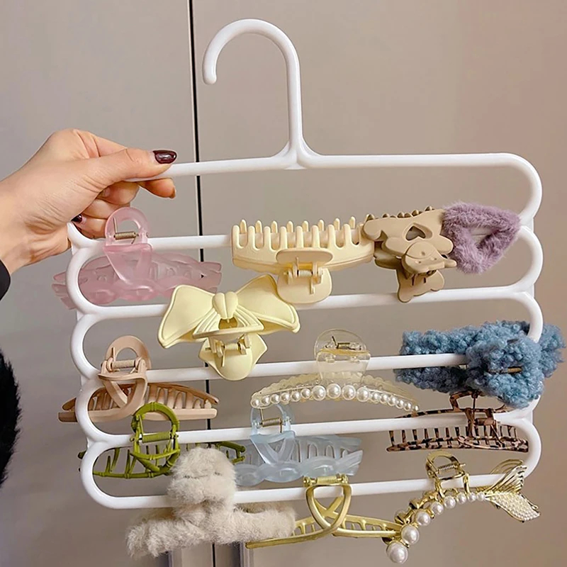 Women Accessories Display - ที่เก็บกิ๊บติดผม 5 ชั้น ชั้นวางของจัดระเบียบ ความจุขนาดใหญ่ ที่แขวนที่คาดผมแบบหนา