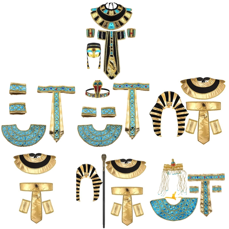 Women'S Egyptian Accessories - อียิปต์เครื่องแต่งกายอุปกรณ์เสริมสำหรับชายอียิปต์ฟาโรห์ Headpiece สายรัดข้อมืออียิปต์คอตกแต่งปาร์ตี้ฮาโลวีน