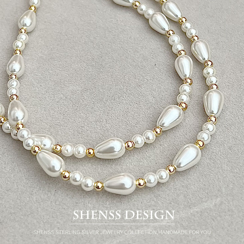 Women Accessories Dropshipping - สร้อยคอหยดน้ำมุกเทียมหรูหรา ชุบทองแดง 14k อุปกรณ์เสริม
