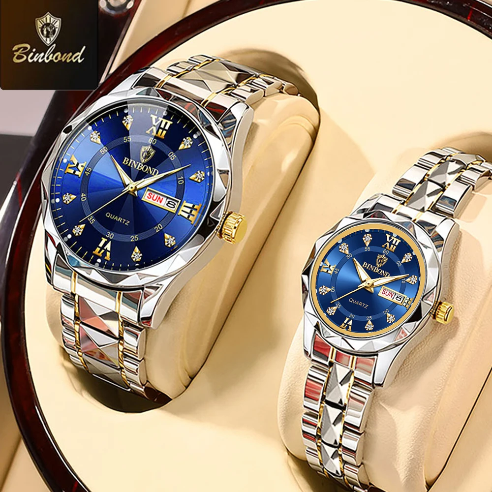 Women Accessories Display - นาฬิกาคู่ BINBOND ชุด 2 เรือน/ชุด แฟชั่นประดับเพชร