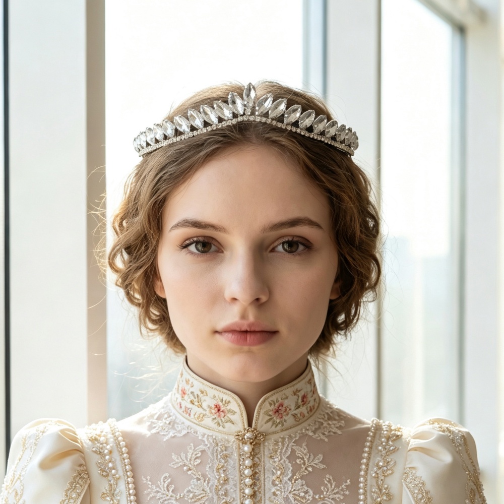 Women Accessories For Wedding - มงกุฎคริสตัลแบบมินิมอลสำหรับเจ้าสาว ที่คาดผมสำหรับเจ้าสาว ทรงผมงานแต่งงาน ที่คาดผมงานพรอม เครื่องประดับผม