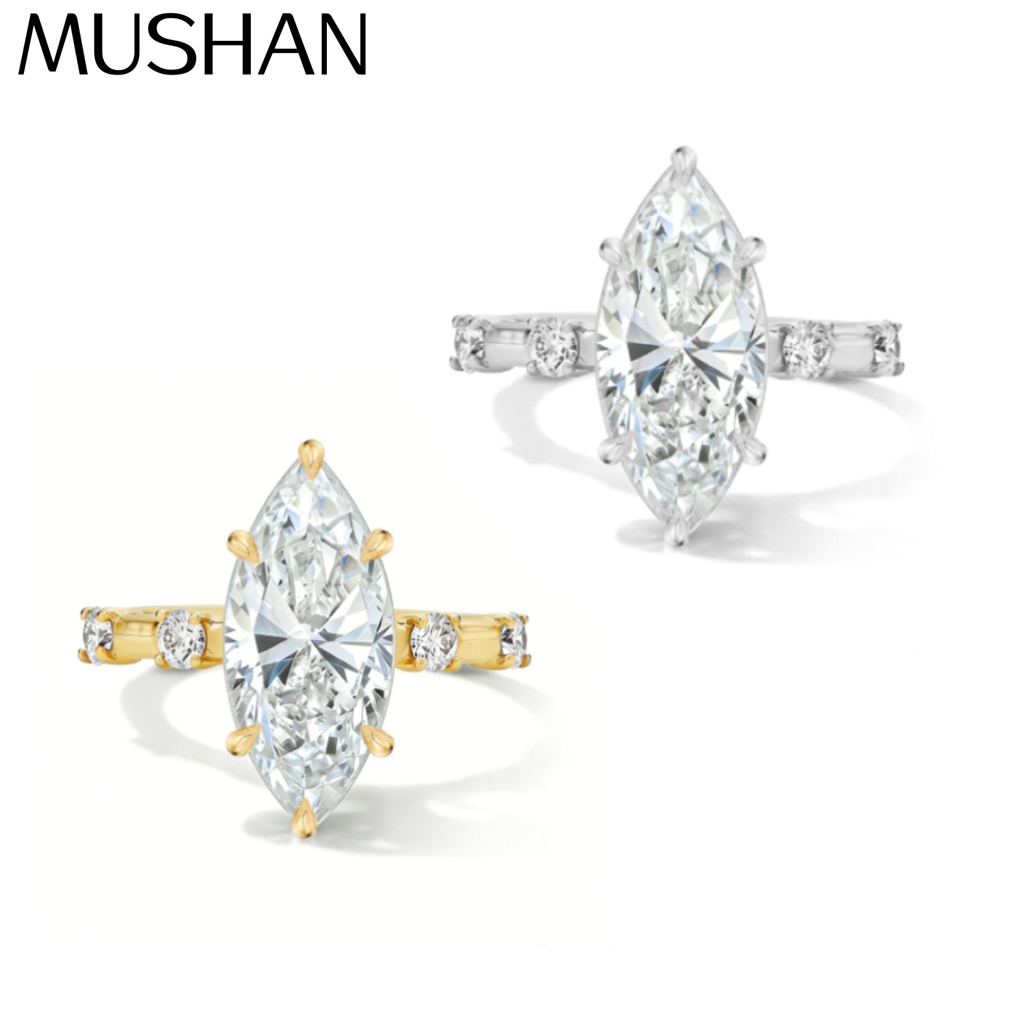 Women Accessories Dropshipping - MUSHAN เครื่องประดับสั่งทำ แหวนเงินแท้ 925 ประดับมอยส์ซาไนต์ สี