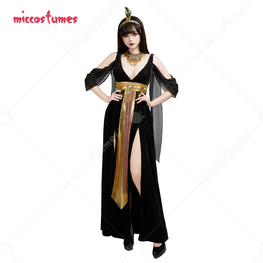 Women'S Egyptian Accessories - ชุดคอสตูมอียิปต์สำหรับผู้หญิงจาก US Stock Miccostumes ชุดแต่งกายราชินีอียิปต์พร้อมเครื่องประดับสำหรับงานปาร์ตี้ฮาโลวีน