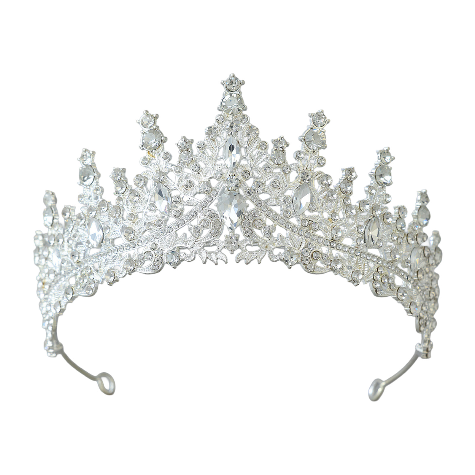 Women Accessories For Wedding - มงกุฎเจ้าสาวประดับเพชรระยิบระยับสำหรับงานแต่งงาน เครื่องประดับผมคริสตัลอัลลอยด์ อุปกรณ์เสริมงานปาร์ตี้เจ้าหญิงสุดหรู