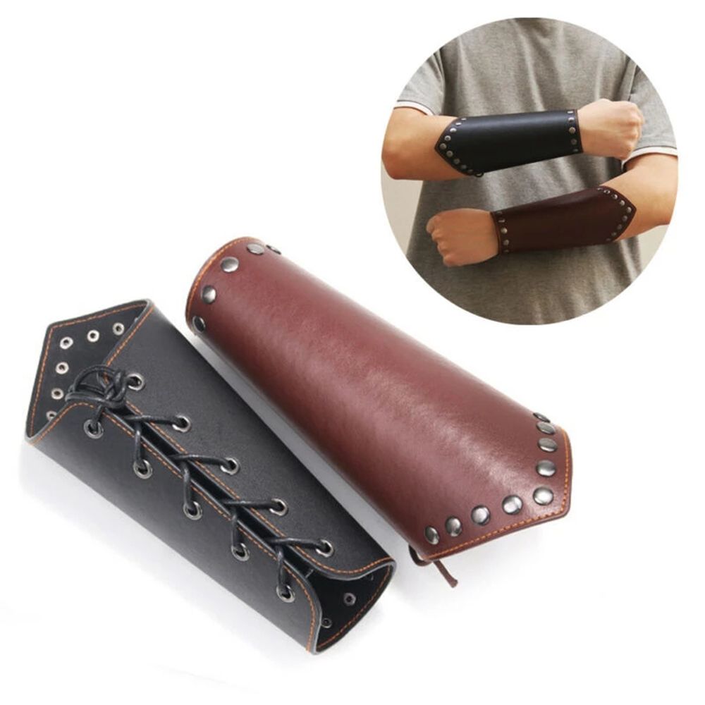 Women'S Viking Accessories - อุปกรณ์กีฬา หนัง ปลอกแขนยิงธนู ปลอกแขนสไตล์พังก์ ปลอกแขนสไตล์ไวกิ้ง สีดำ