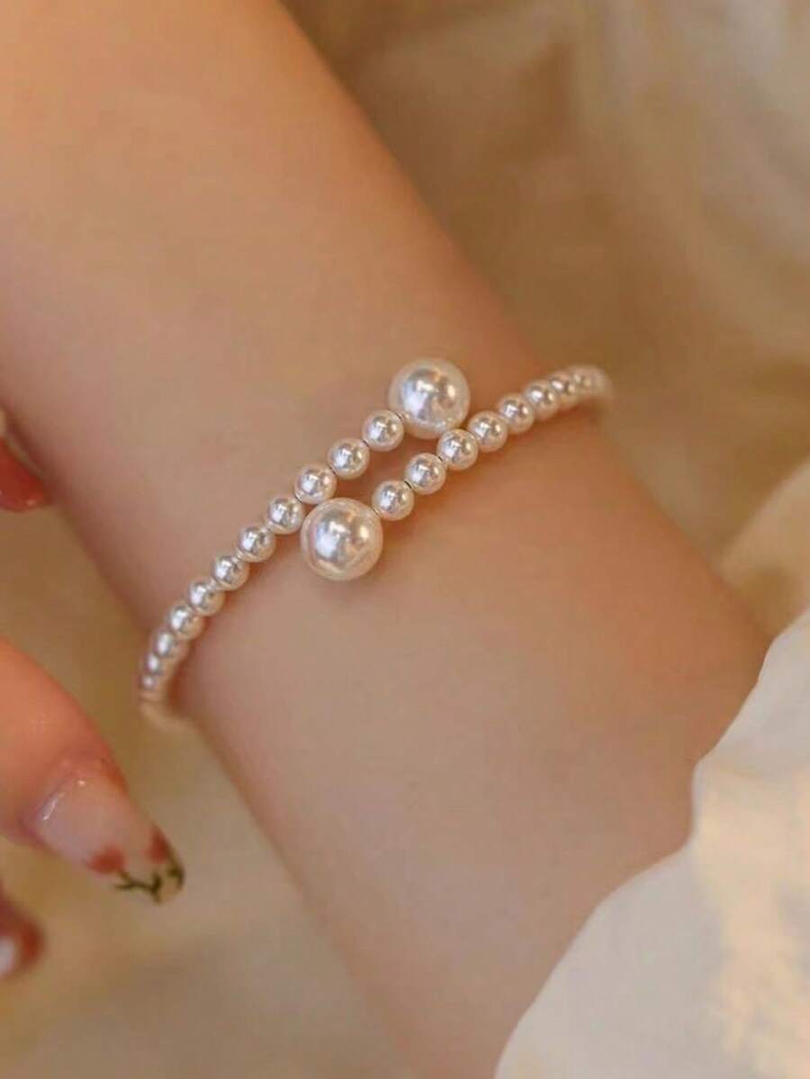 กำไลข้อมือไข่มุกเทียมปรับระดับ - Women Accessories Bracelet บทวิจารณ์และราคา