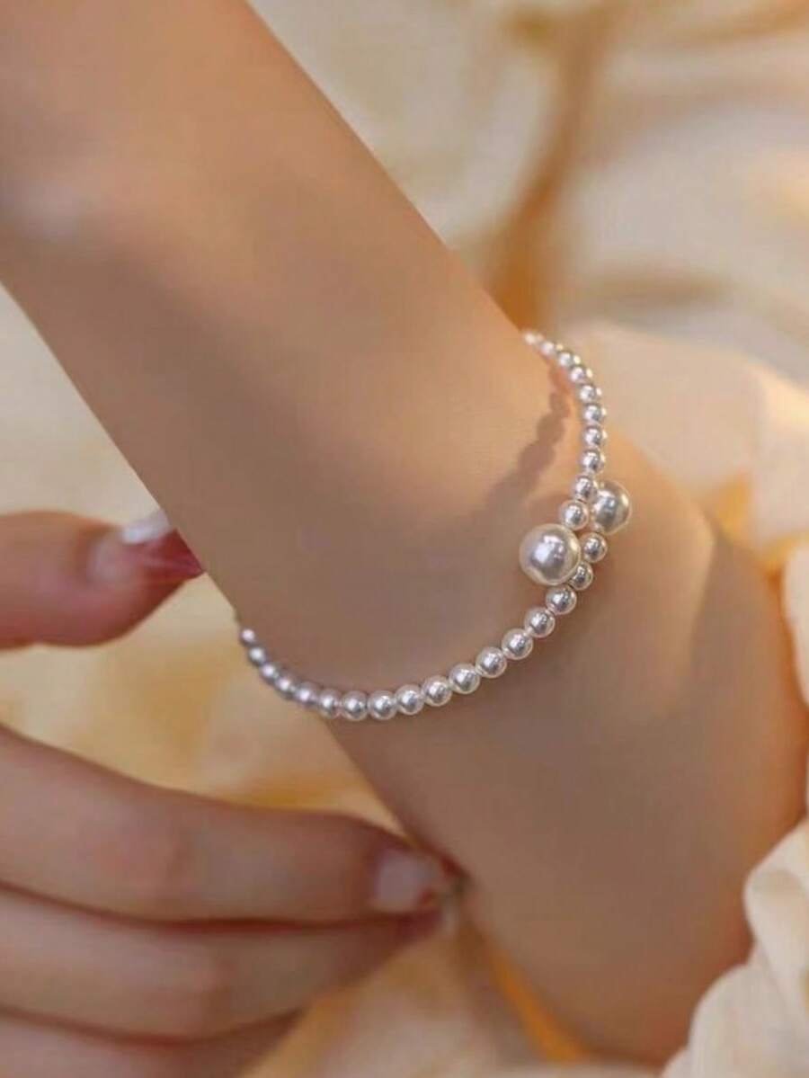 กำไลข้อมือไข่มุกเทียมปรับระดับ - Women Accessories Bracelet บทวิจารณ์และราคา