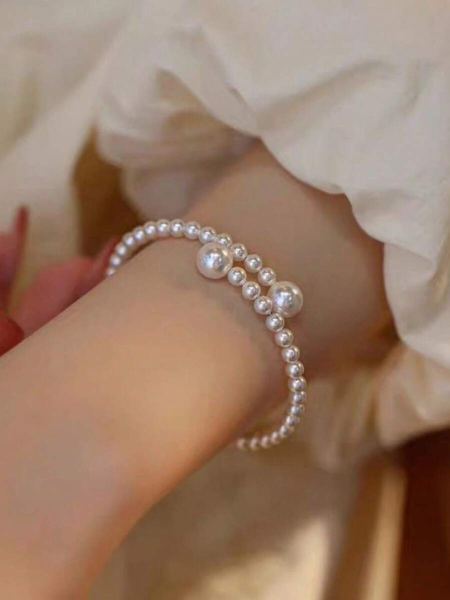 กำไลข้อมือไข่มุกเทียมปรับระดับ - Women Accessories Bracelet บทวิจารณ์และราคา