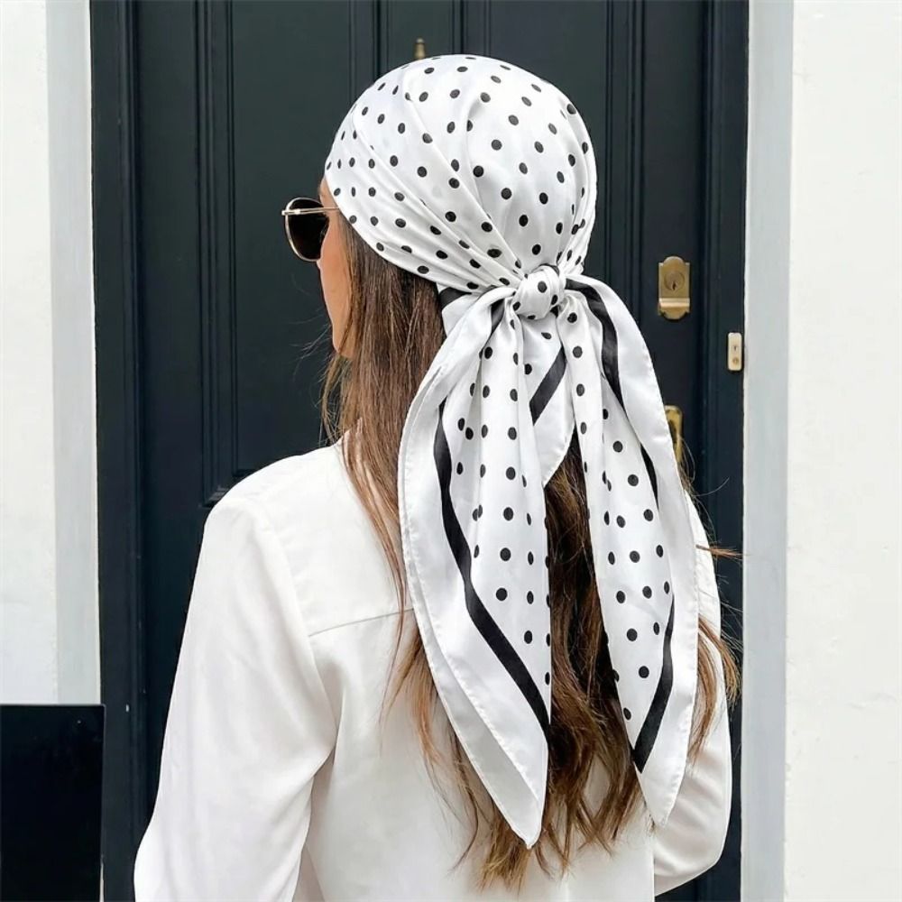 ผ้าพันคอพิมพ์ลายจุดหรูหรา รูปท - Women'S Korean Accessories บทวิจารณ์และราคา