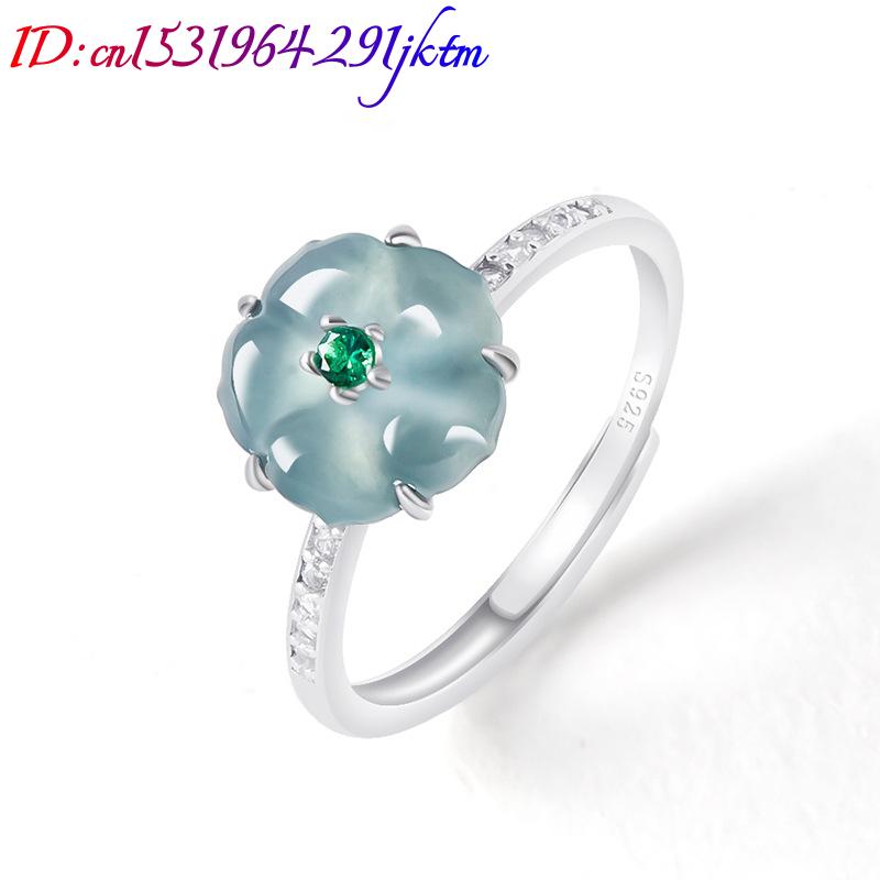แหวนหยกพม่าสีฟ้า 925 เงินแท้ ห - Woman Accessory บทวิจารณ์และราคา