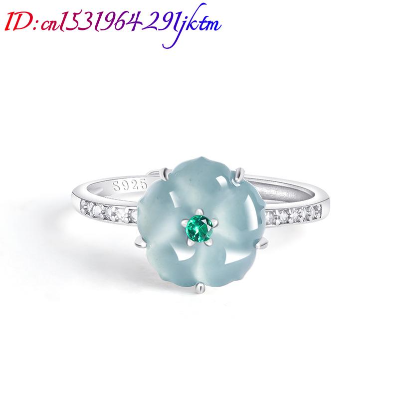 แหวนหยกพม่าสีฟ้า 925 เงินแท้ ห - Woman Accessory บทวิจารณ์และราคา