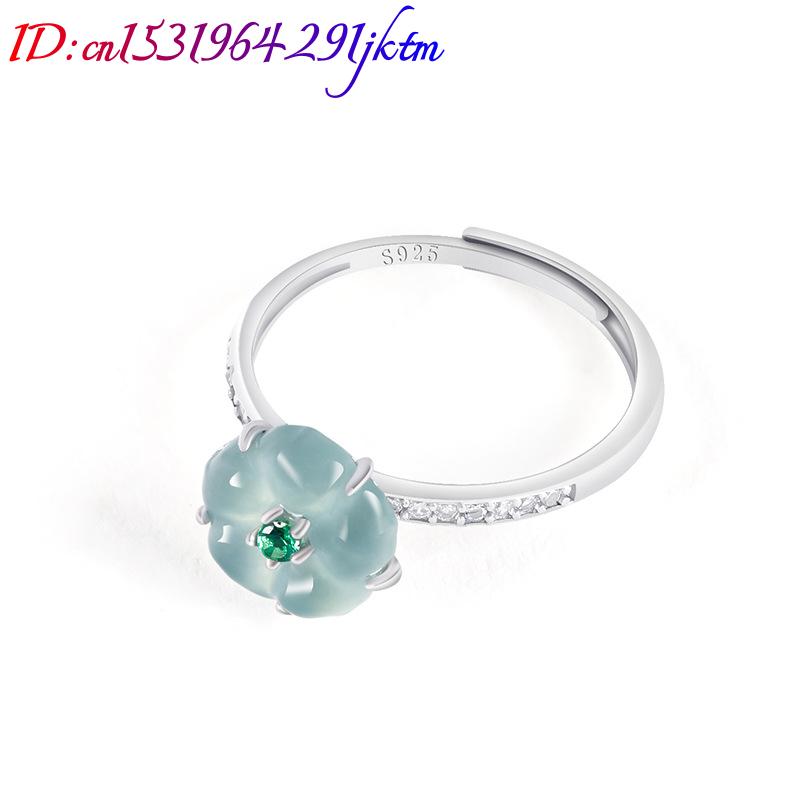 แหวนหยกพม่าสีฟ้า 925 เงินแท้ ห - Woman Accessory บทวิจารณ์และราคา