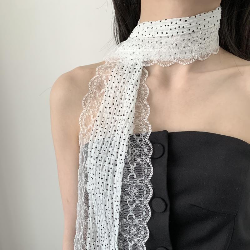ผ้าพันคอผ้าลูกไม้ลายจุดสไตล์ฝร - Women'S Korean Accessories บทวิจารณ์และราคา