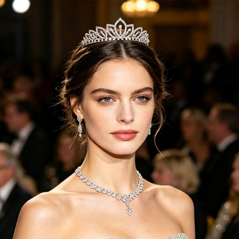 สีเงินประกายมงกุฎไรน์สโตนเครื่ - Women Accessories For Wedding บทวิจารณ์และราคา
