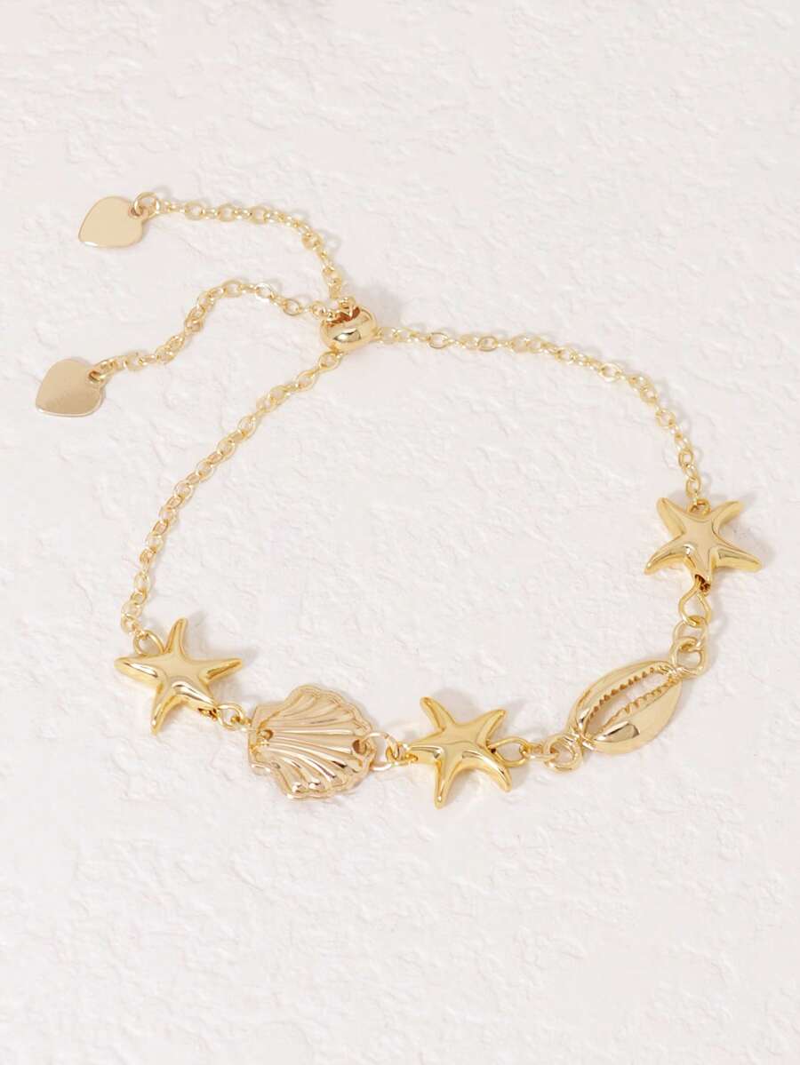 กำไลข้อมือปรับขนาดได้ลายเปลือก - Women Accessories Bracelet บทวิจารณ์และราคา