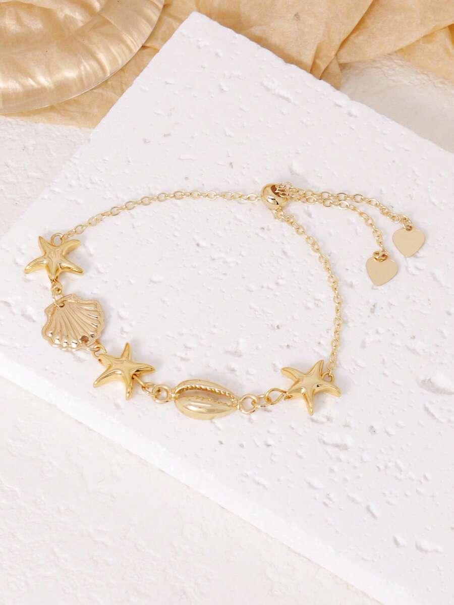 กำไลข้อมือปรับขนาดได้ลายเปลือก - Women Accessories Bracelet บทวิจารณ์และราคา