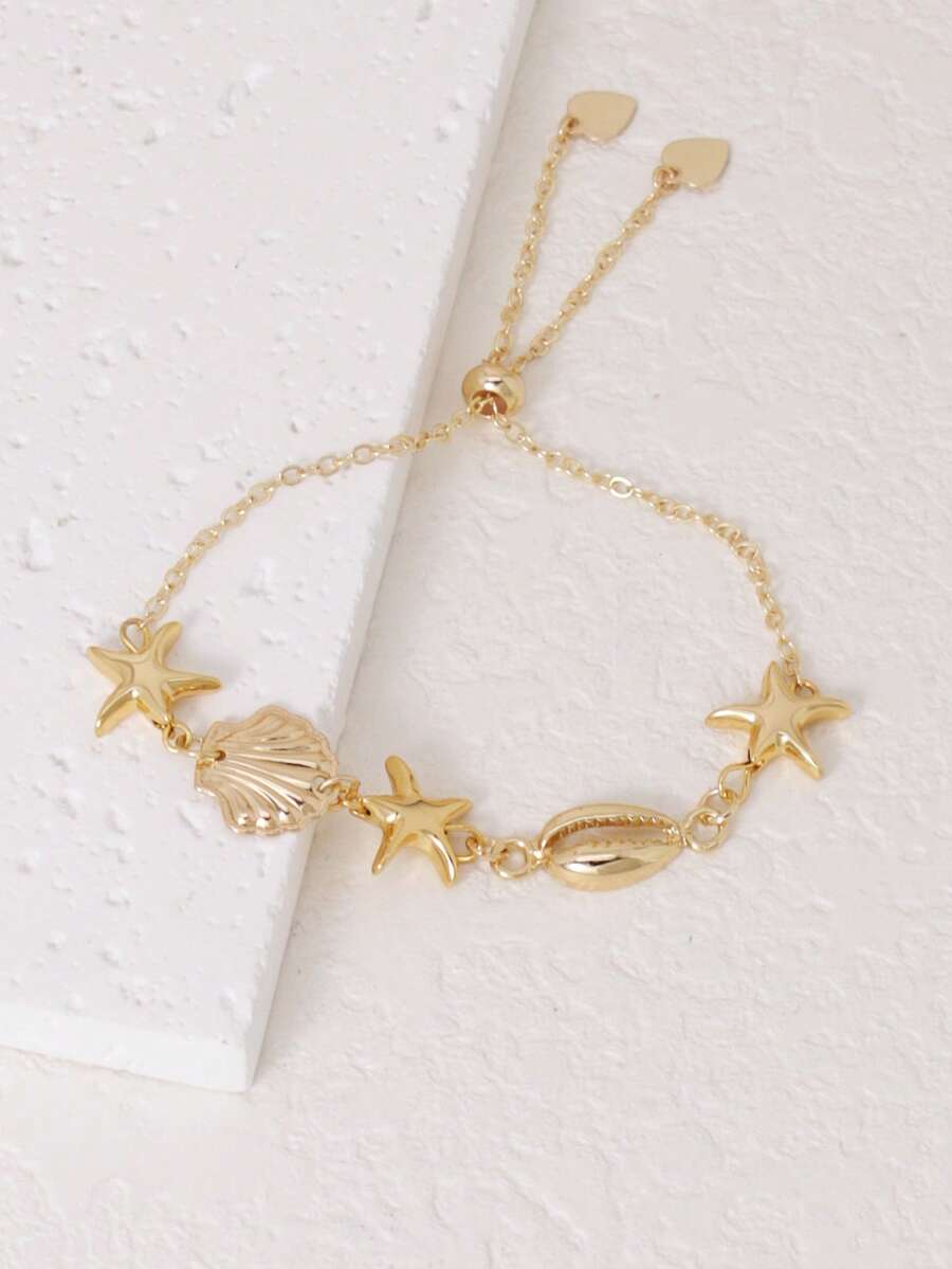 กำไลข้อมือปรับขนาดได้ลายเปลือก - Women Accessories Bracelet บทวิจารณ์และราคา