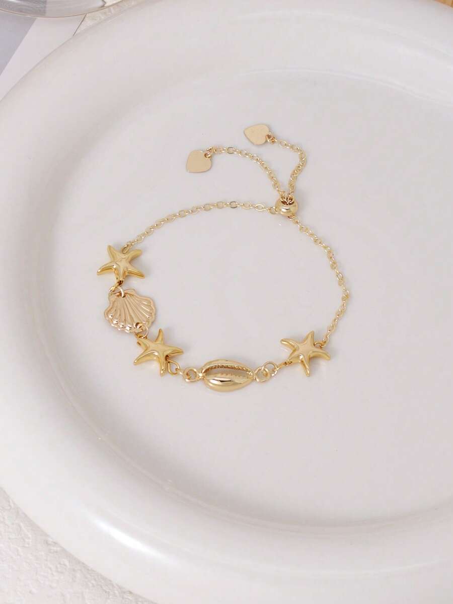 กำไลข้อมือปรับขนาดได้ลายเปลือก - Women Accessories Bracelet บทวิจารณ์และราคา