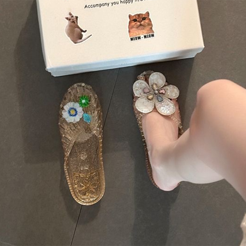 รองเท้าเจลลี่คริสตัลลายดอกไม้ส - Women'S Korean Accessories บทวิจารณ์และราคา