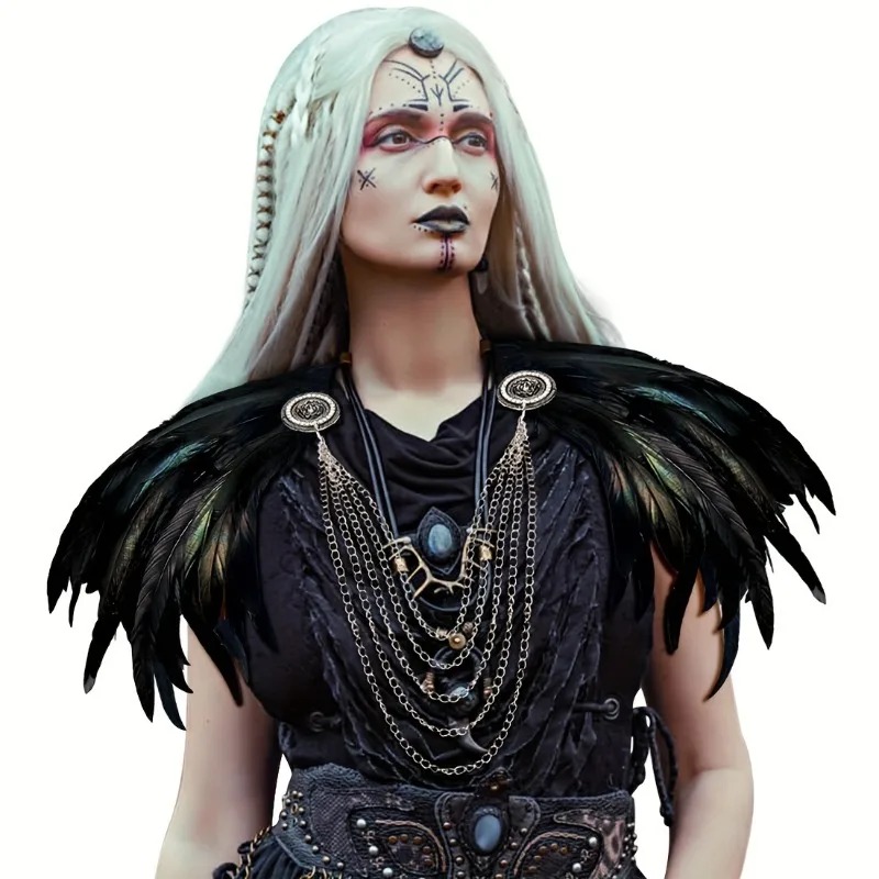 1 ชิ้นไวกิ้งสไตล์ Feather Cape - Women'S Viking Accessories บทวิจารณ์และราคา