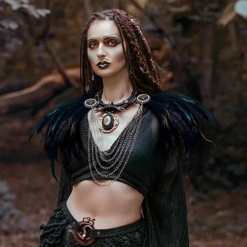 1 ชิ้นไวกิ้งสไตล์ Feather Cape - Women'S Viking Accessories บทวิจารณ์และราคา
