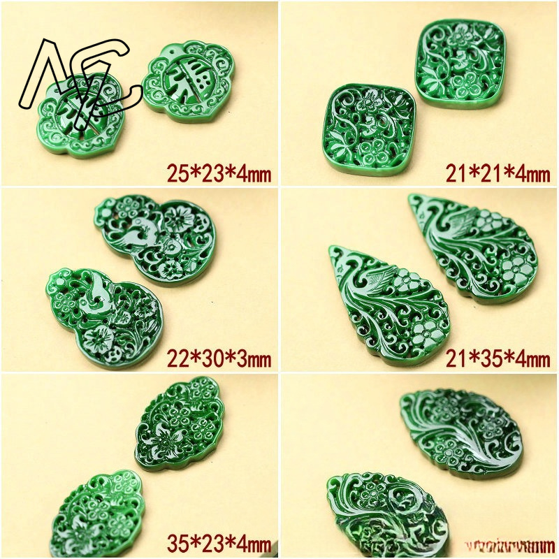 2 ชิ้น DIY หยกเขียวธรรมชาติแบบ - Woman Accessory บทวิจารณ์และราคา