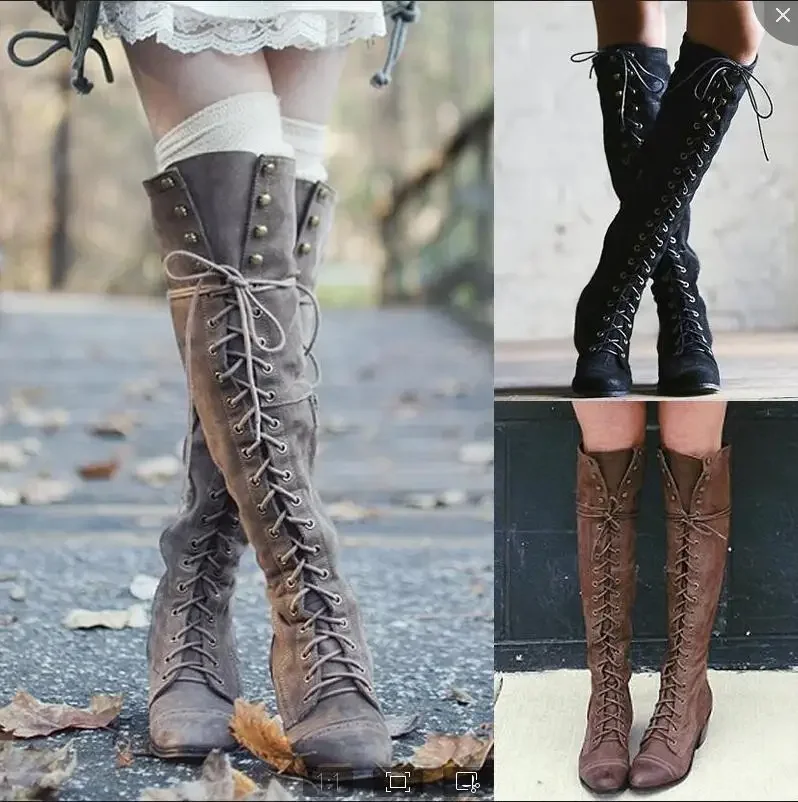Medieval Costume Knight Boots  - Women'S Viking Accessories บทวิจารณ์และราคา